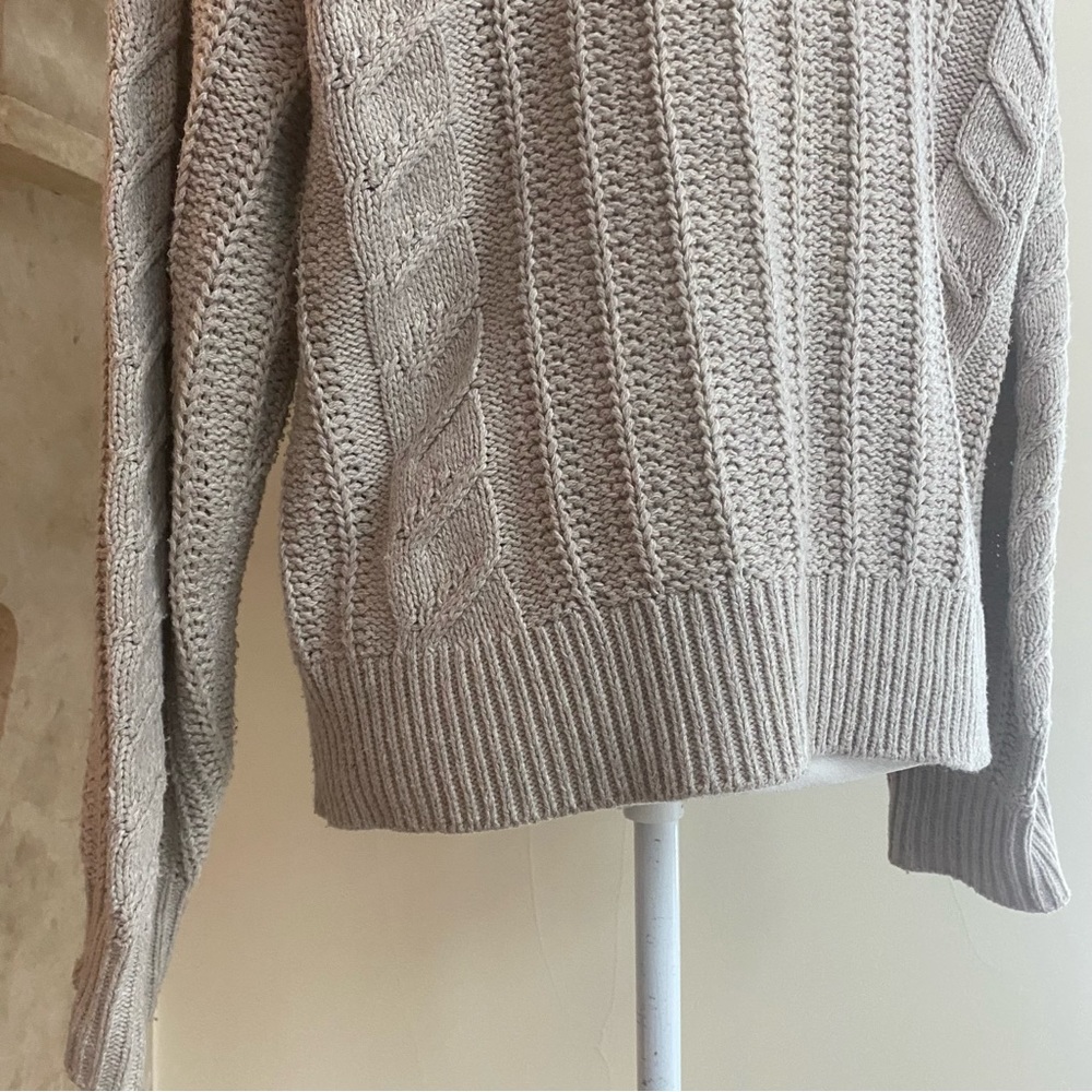 Cupcakes and Cashmere Beige Button Front V Neck Womens Size XL Chunky Cardigan - Picture 8 of 14